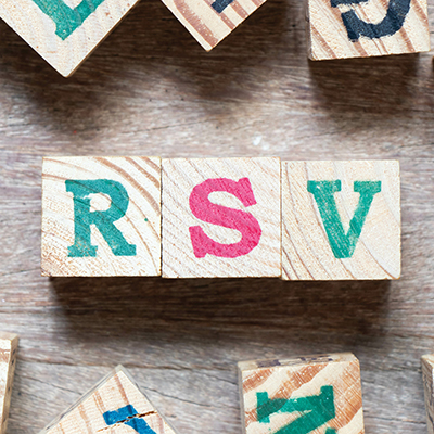 Toy blocks that spell out RSV