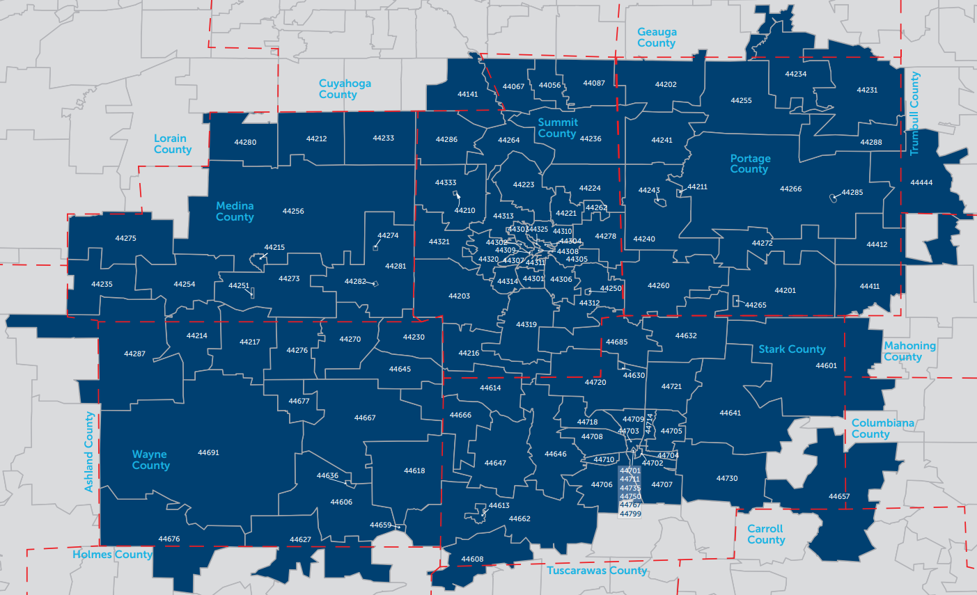 Summa Health at Home Coverage Area
